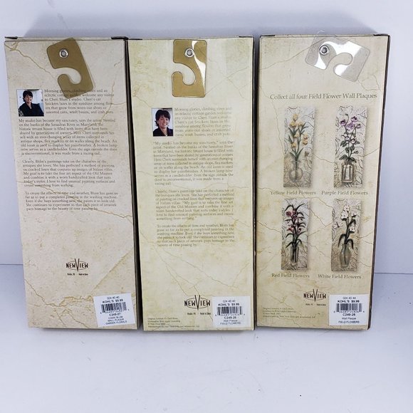 New View Cheri Blum Wall Plaque Decor Flowers Garden Field Set of 3 - Picture 4 of 7